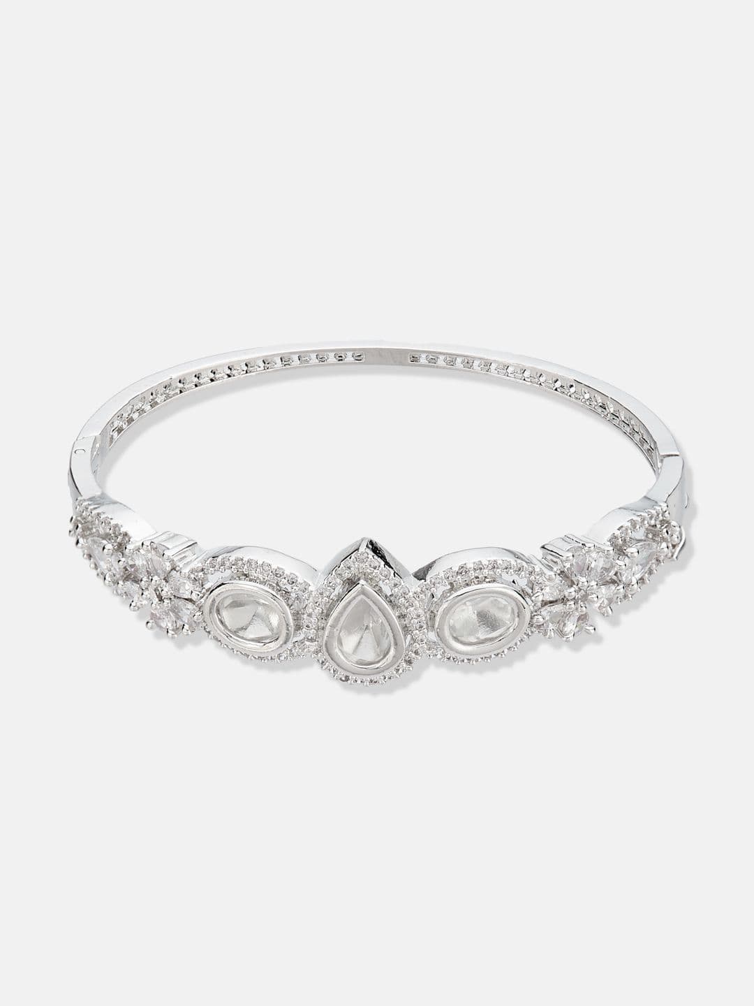 ATIBELLE Women 2 Brass Cubic Zirconia Rose Gold-Plated Link Bracelet thumbnail 2