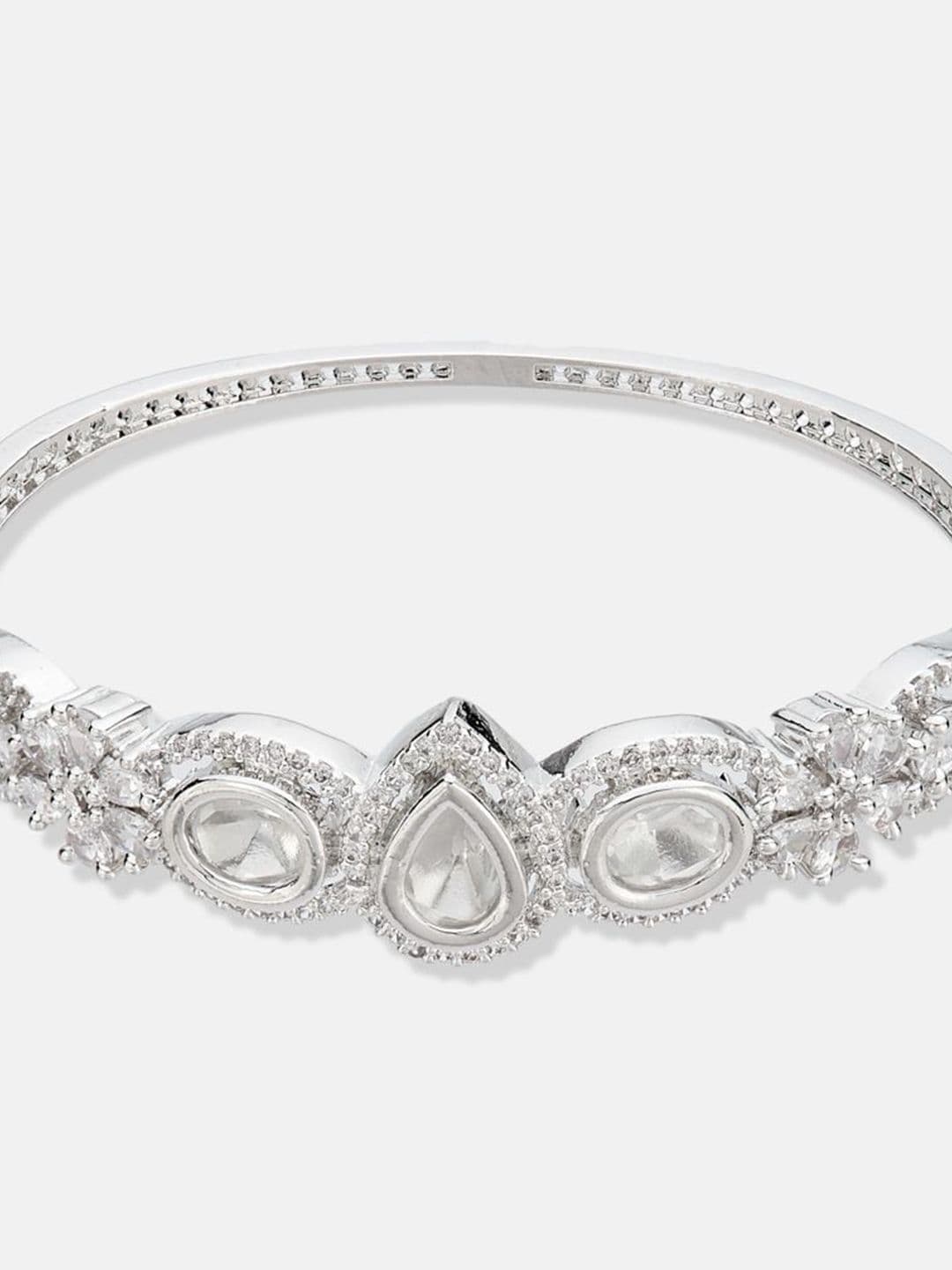 ATIBELLE Women 2 Brass Cubic Zirconia Rose Gold-Plated Link Bracelet thumbnail 4