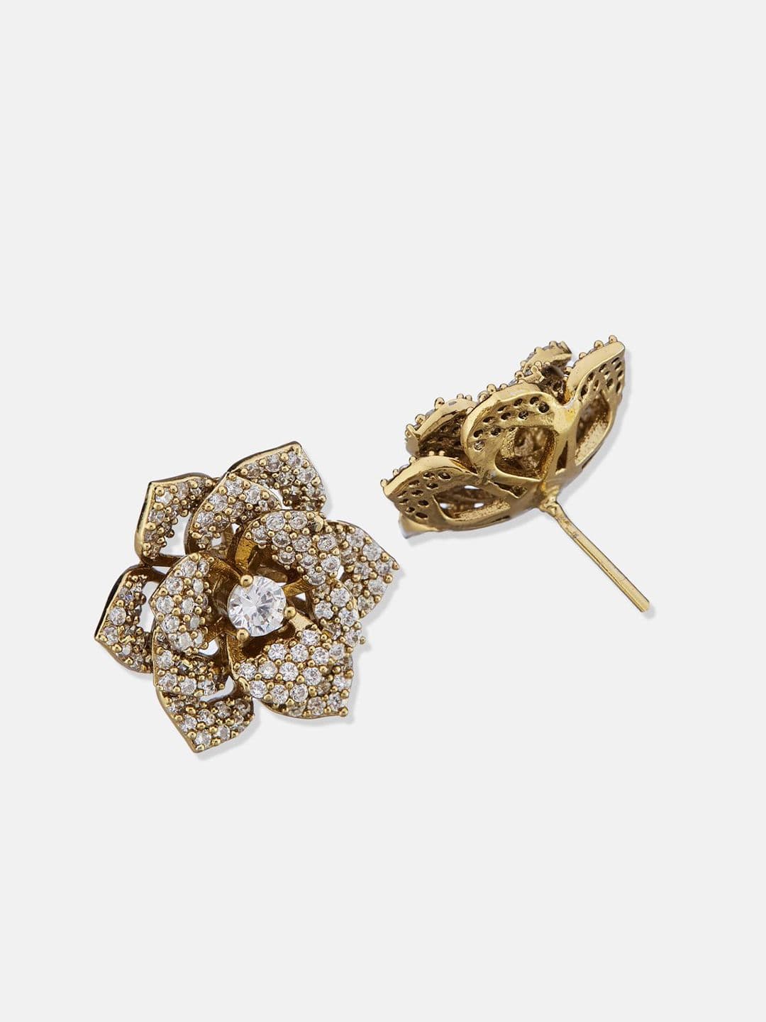 ATIBELLE Set Of 2 Gold-Plated Cubic Zirconia Studded Circular Studs thumbnail 4