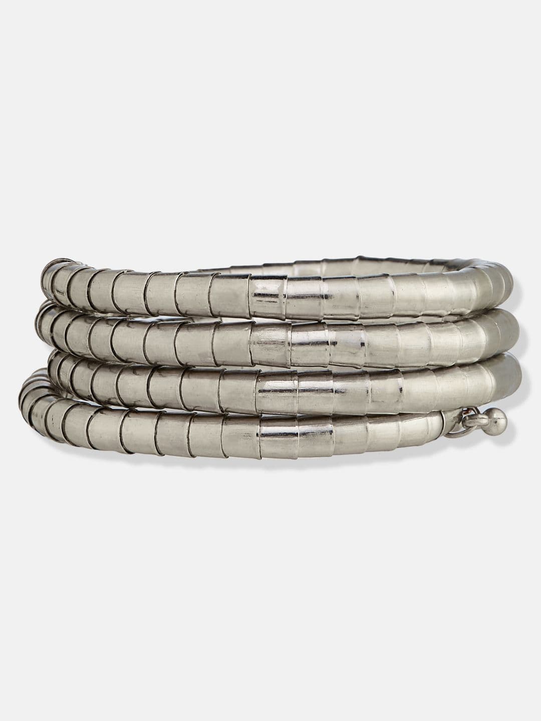 ATIBELLE Women 2 Brass Silver-Plated Wraparound Bracelet thumbnail 2