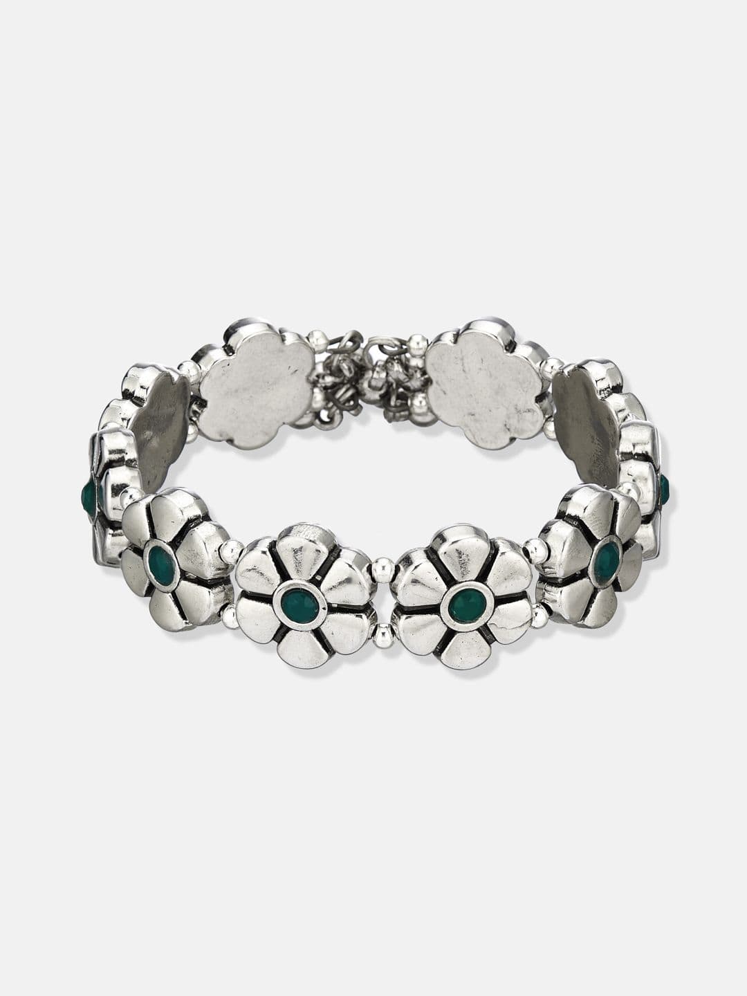 ATIBELLE Women 2 Brass Silver-Plated Wraparound Bracelet thumbnail 3