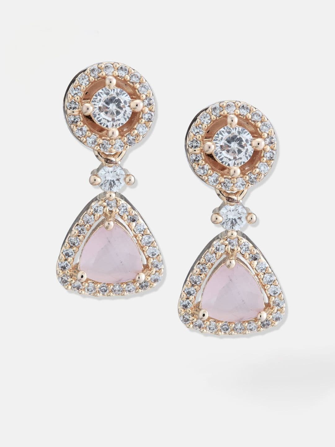 ATIBELLE Set Of 2 Silver-Plated Cubic Zirconia Studded Contemporary Studs thumbnail 3