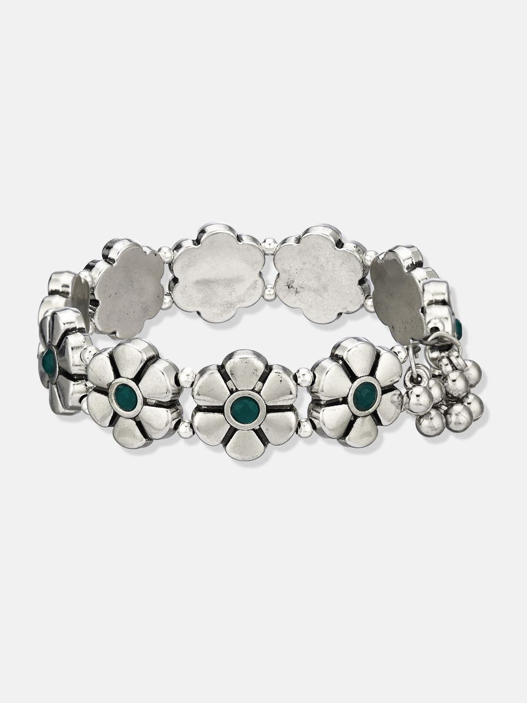 ATIBELLE Women 2 Brass Silver-Plated Wraparound Bracelet thumbnail 2