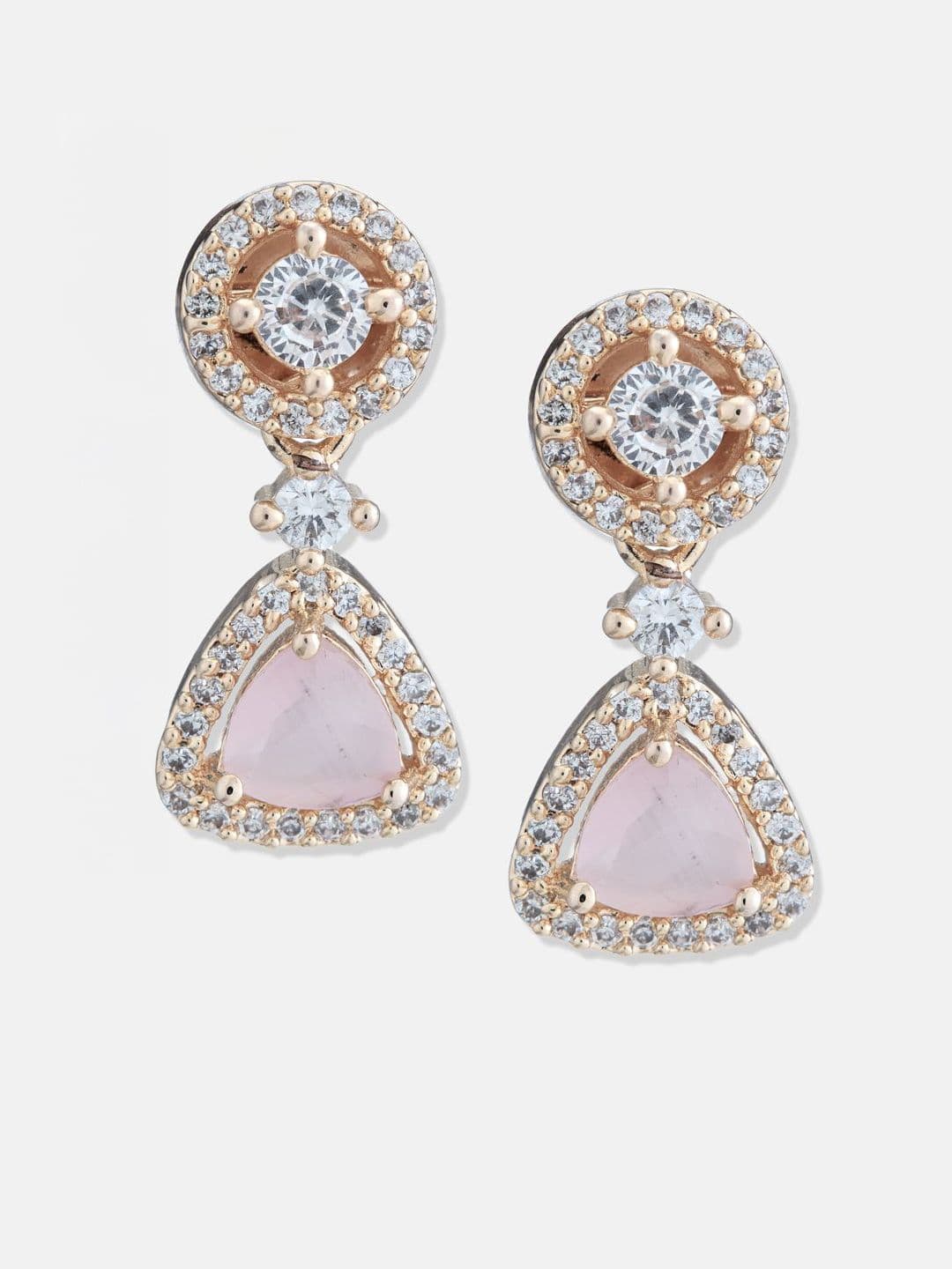 ATIBELLE Set Of 2 Gold-Plated Cubic Zirconia Studded Floral Studs thumbnail 3
