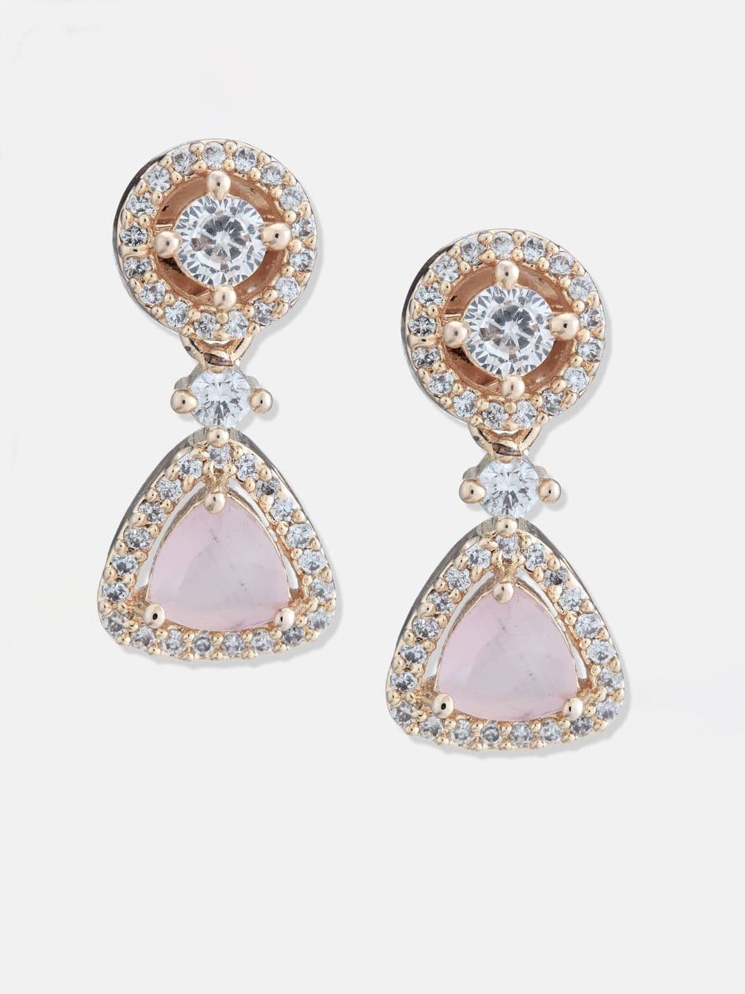 ATIBELLE Set of 2 Silver Plated Cubic Zirconia Studded Circular Shaped Studs thumbnail 3