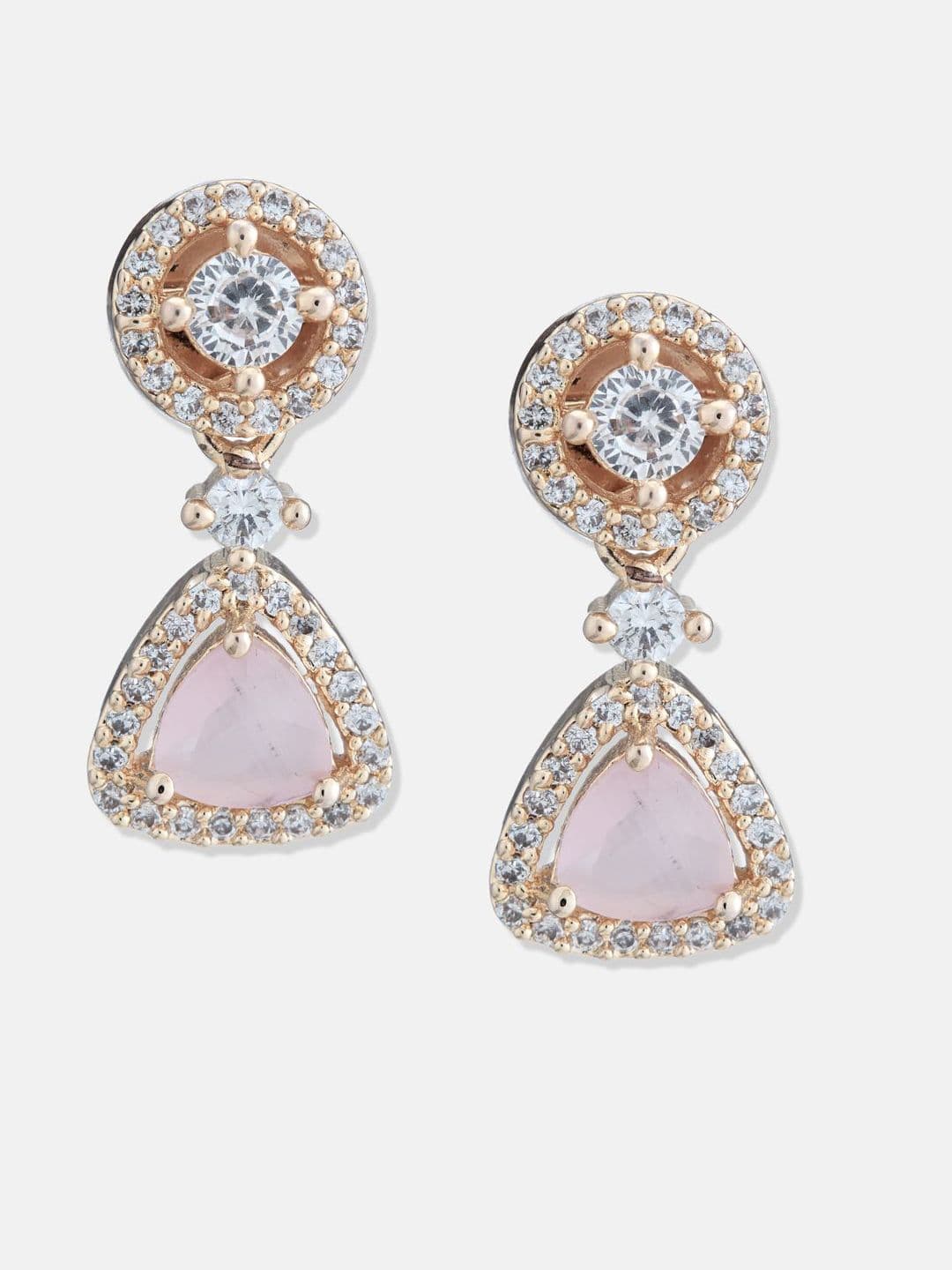 ATIBELLE Set Of 2 Silver-Plated Cubic Zirconia Studded Floral Shaped Studs thumbnail 3