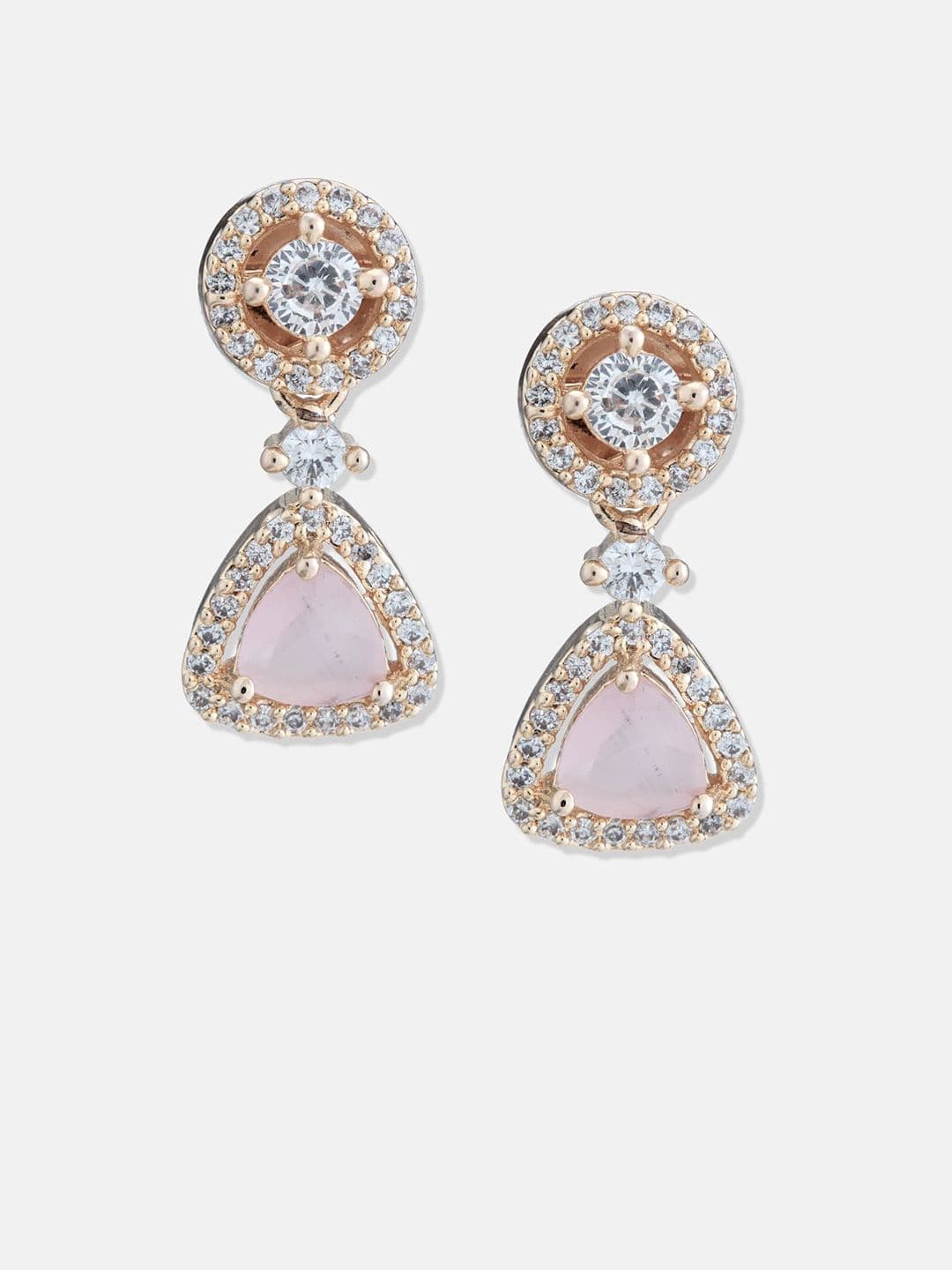 ATIBELLE Set Of 2 Gold-Plated Cubic Zirconia Studded Circular Shaped Studs thumbnail 4