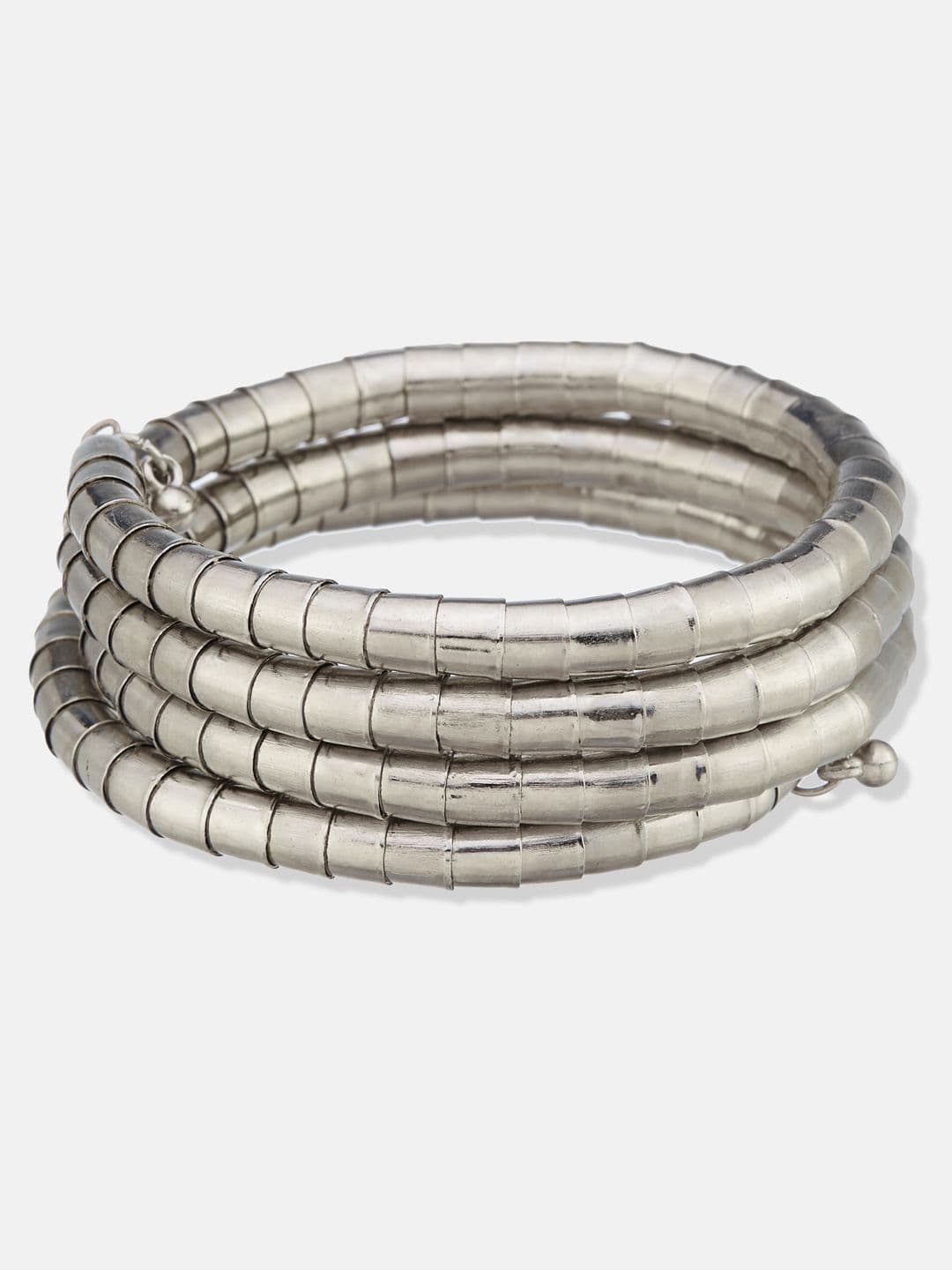 ATIBELLE Women 2 Brass Silver-Plated Cuff Bracelet thumbnail 2