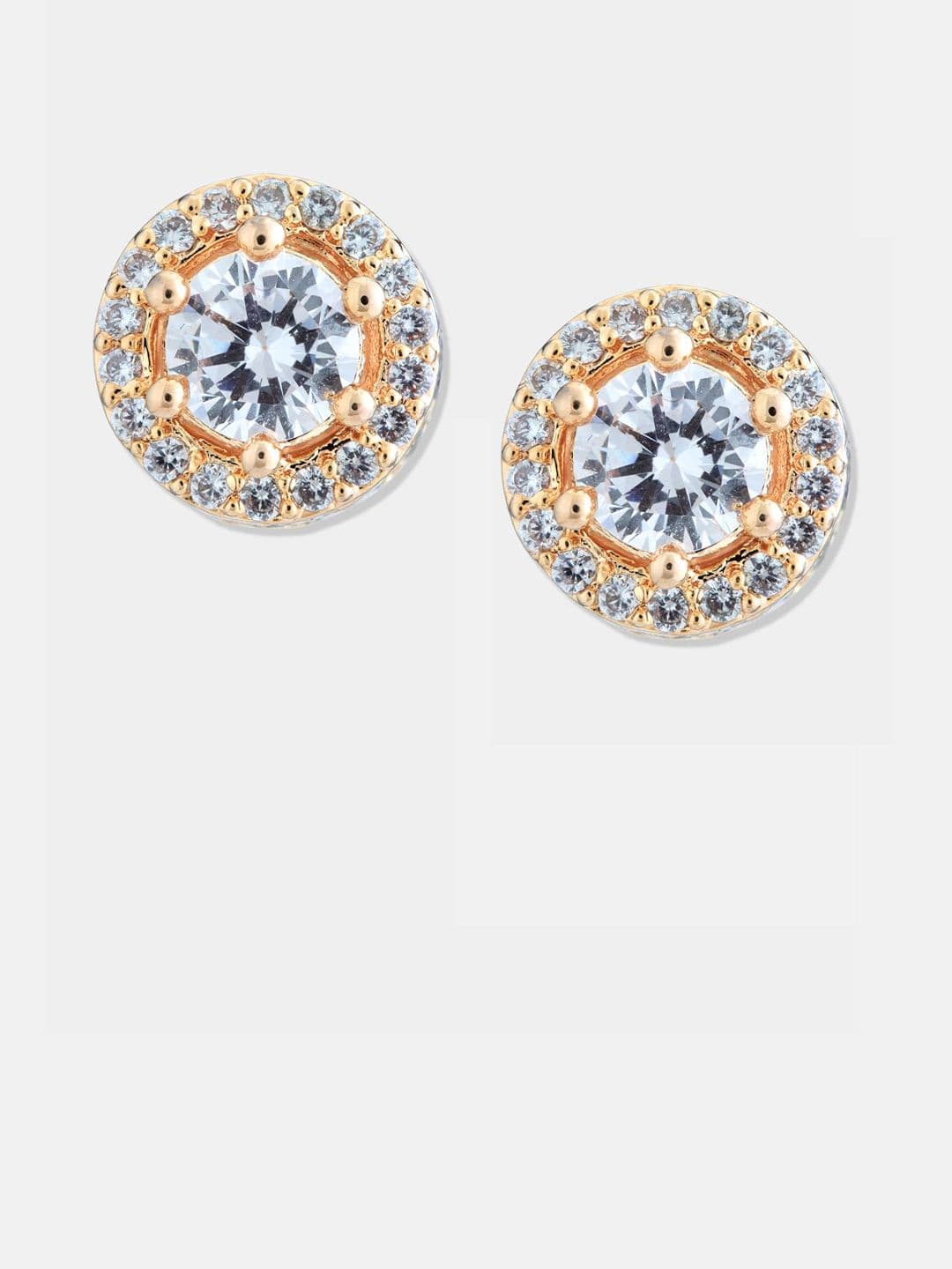 ATIBELLE Set Of 2 Gold-Plated Cubic Zirconia Studded Circular Studs thumbnail 2