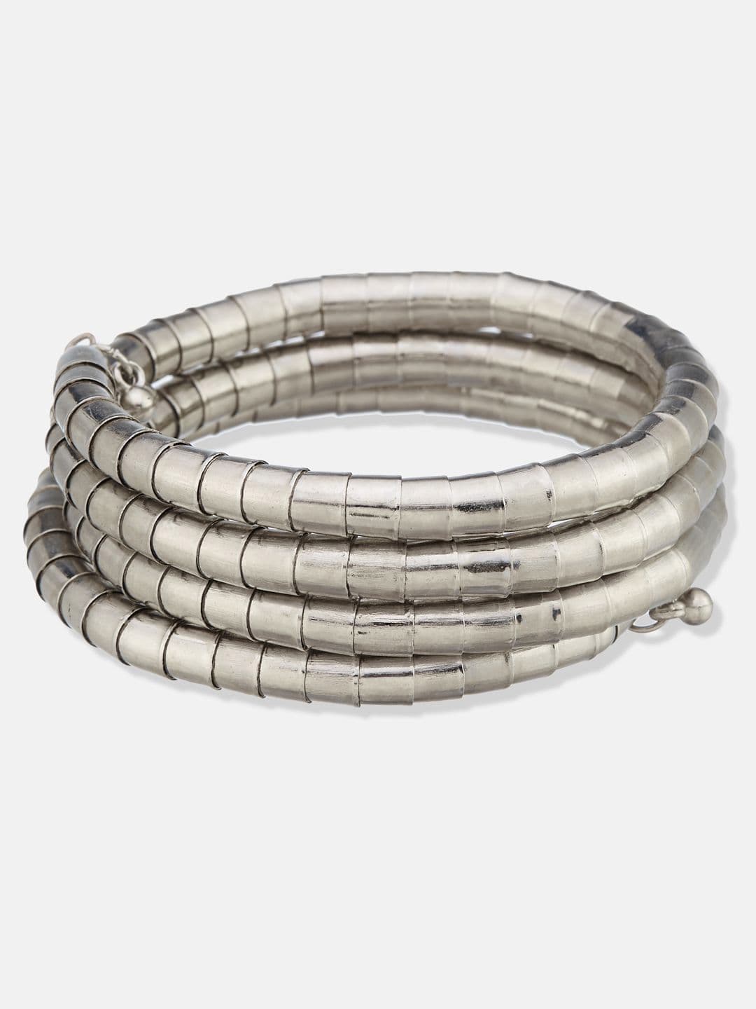 ATIBELLE Women 2 Brass Silver-Plated Wraparound Bracelet thumbnail 3