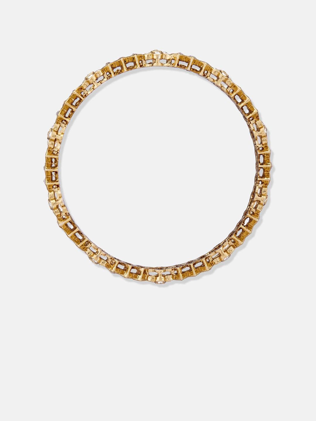 ATIBELLE Set Of 4 Gold-Plated kundan Stone studded Floral Bangles thumbnail 4