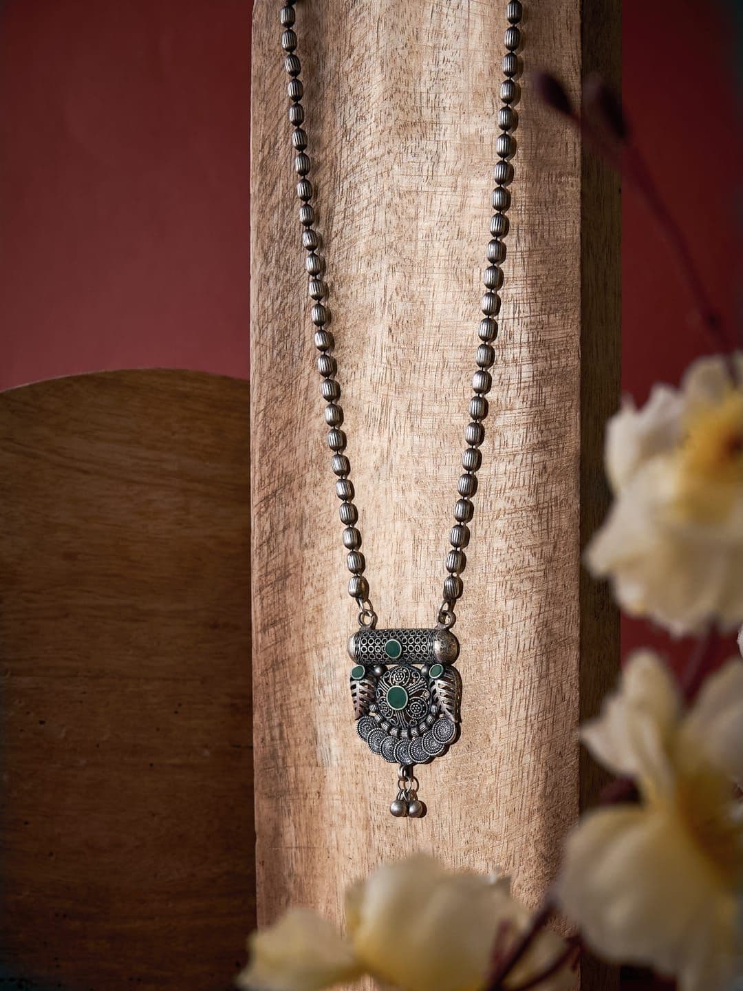 ATIBELLE Silver-Plated Oxidised Necklace - Image 1