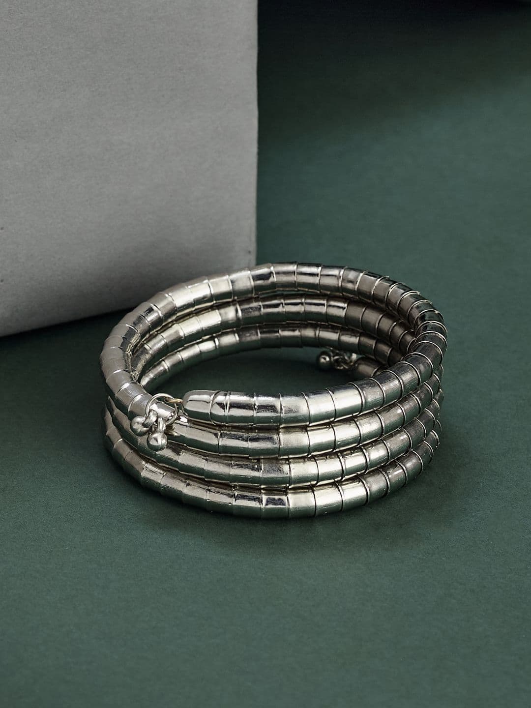 Atibelle Silver-Plated Layered Bangle - Image 1