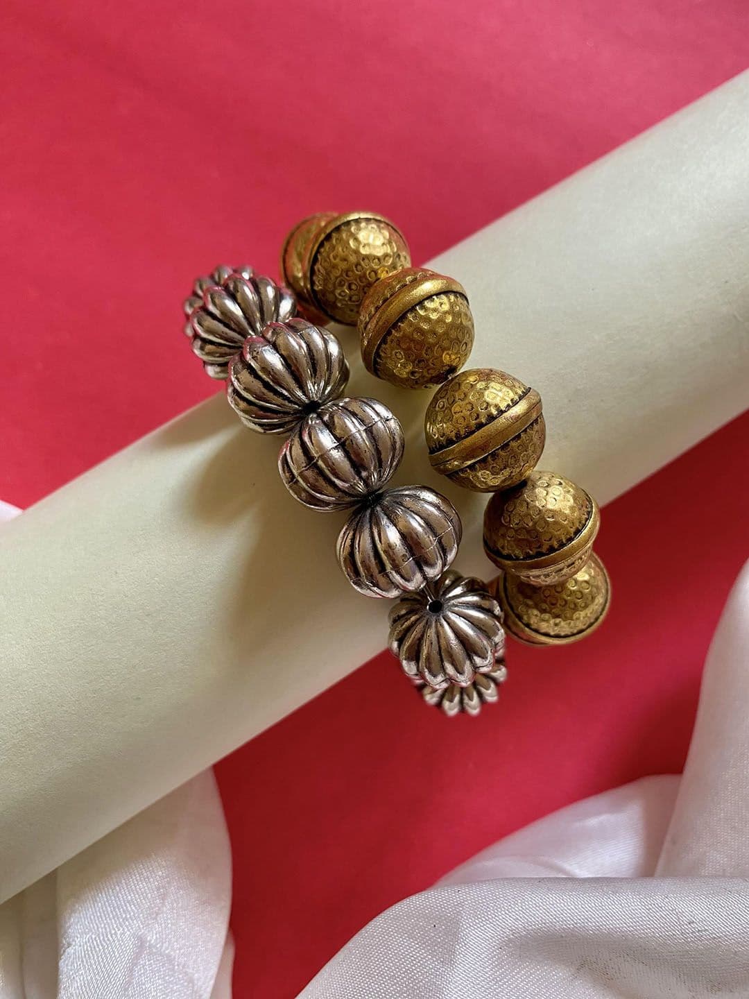 ATIBELLE Set Of 2 Silver-Plated Bangles - Image 1