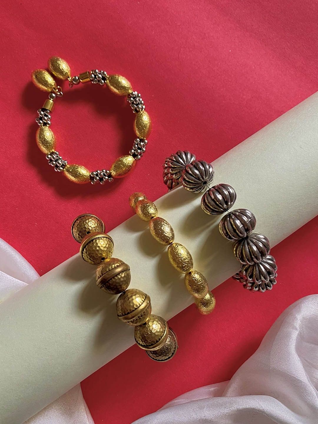 ATIBELLE Set Of 4 Gold-Plated Bangles - Image 1
