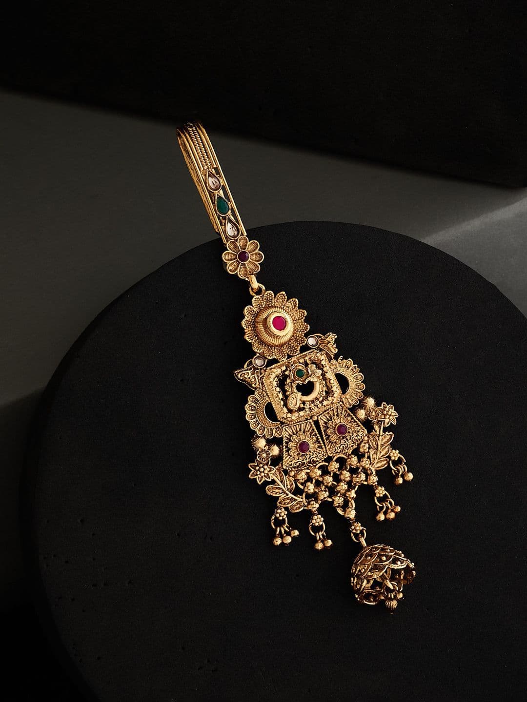 ATIBELLE Gold-Plated Stone Studded Juda Pin Head Jewellery - Image 1