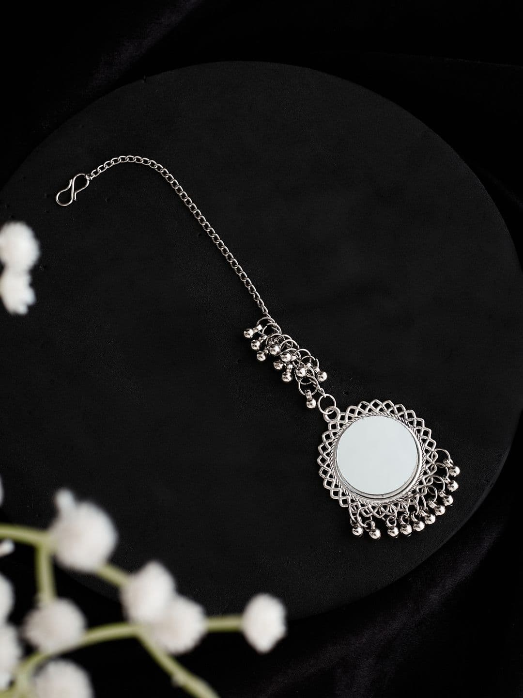ATIBELLE Silver-Plated Maang Tikka Head Jewellery - Image 1