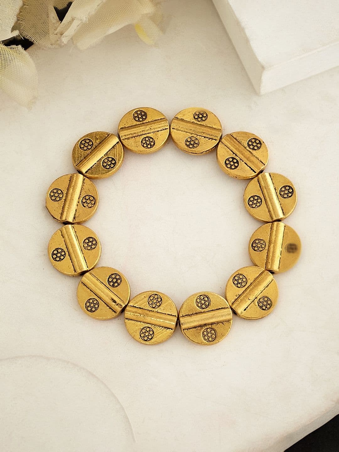 ATIBELLE Gold-Plated Elasticated Bracelet - Image 1