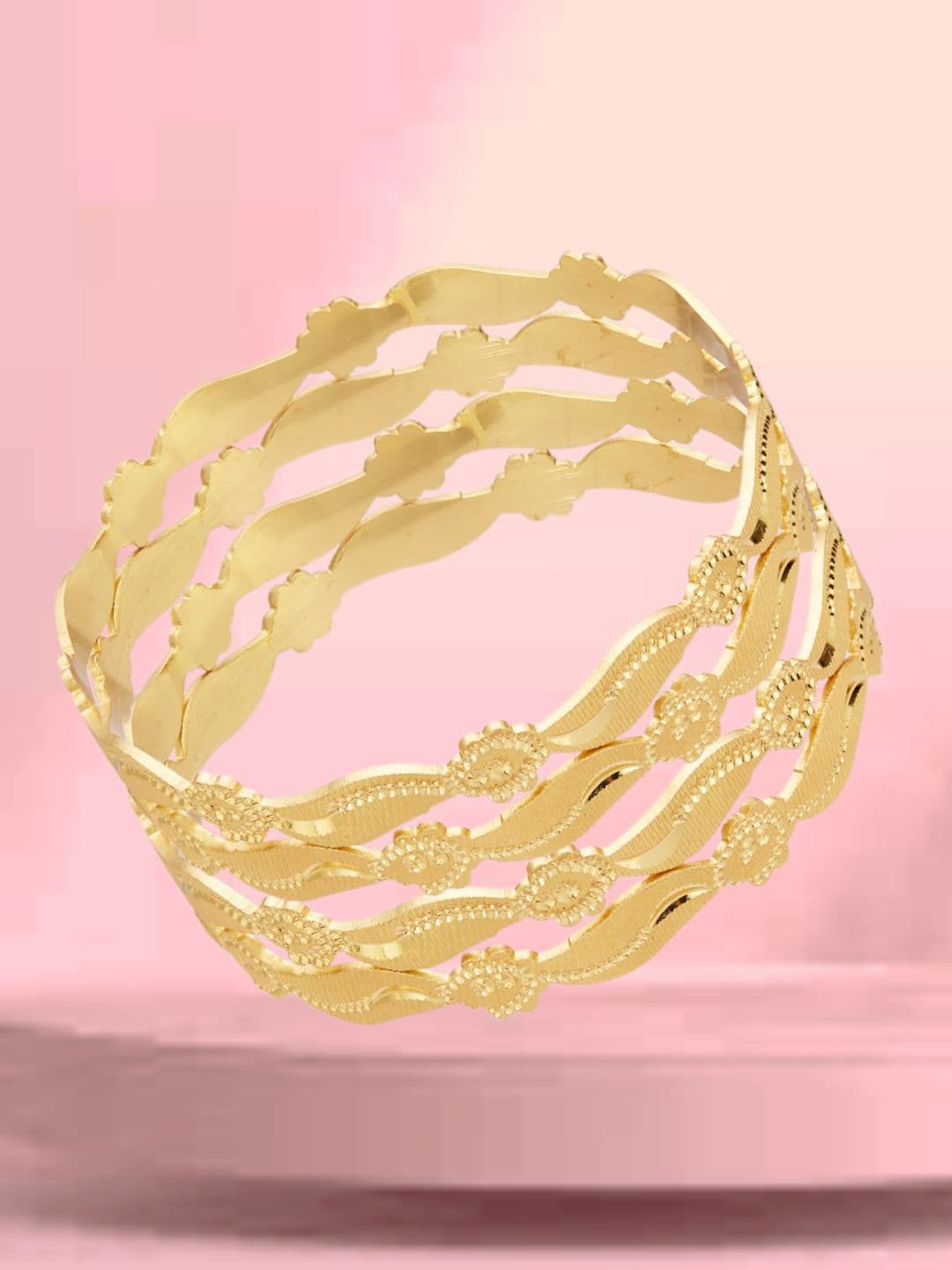 ATIBELLE Set Of 4 Gold Plated Bangles - Image 1