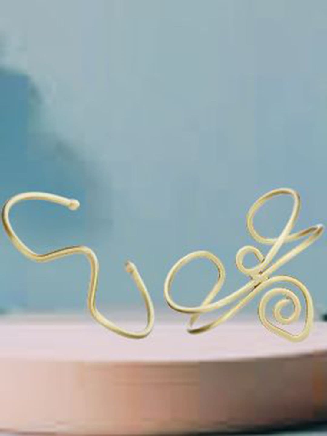 ATIBELLE Set Of 2 Gold Plated & Spiral Heart-Shaped Textured Contemporary Bracelets - Image 1