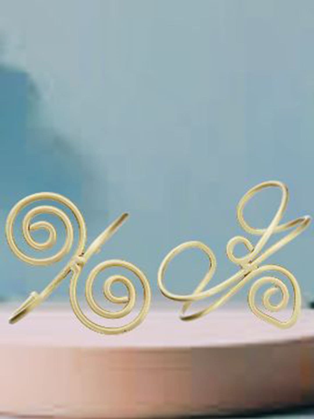 ATIBELLE Set Of 2 Gold Plated & Spiral Wavy-Shaped Textured Contemporary Bracelets - Image 1