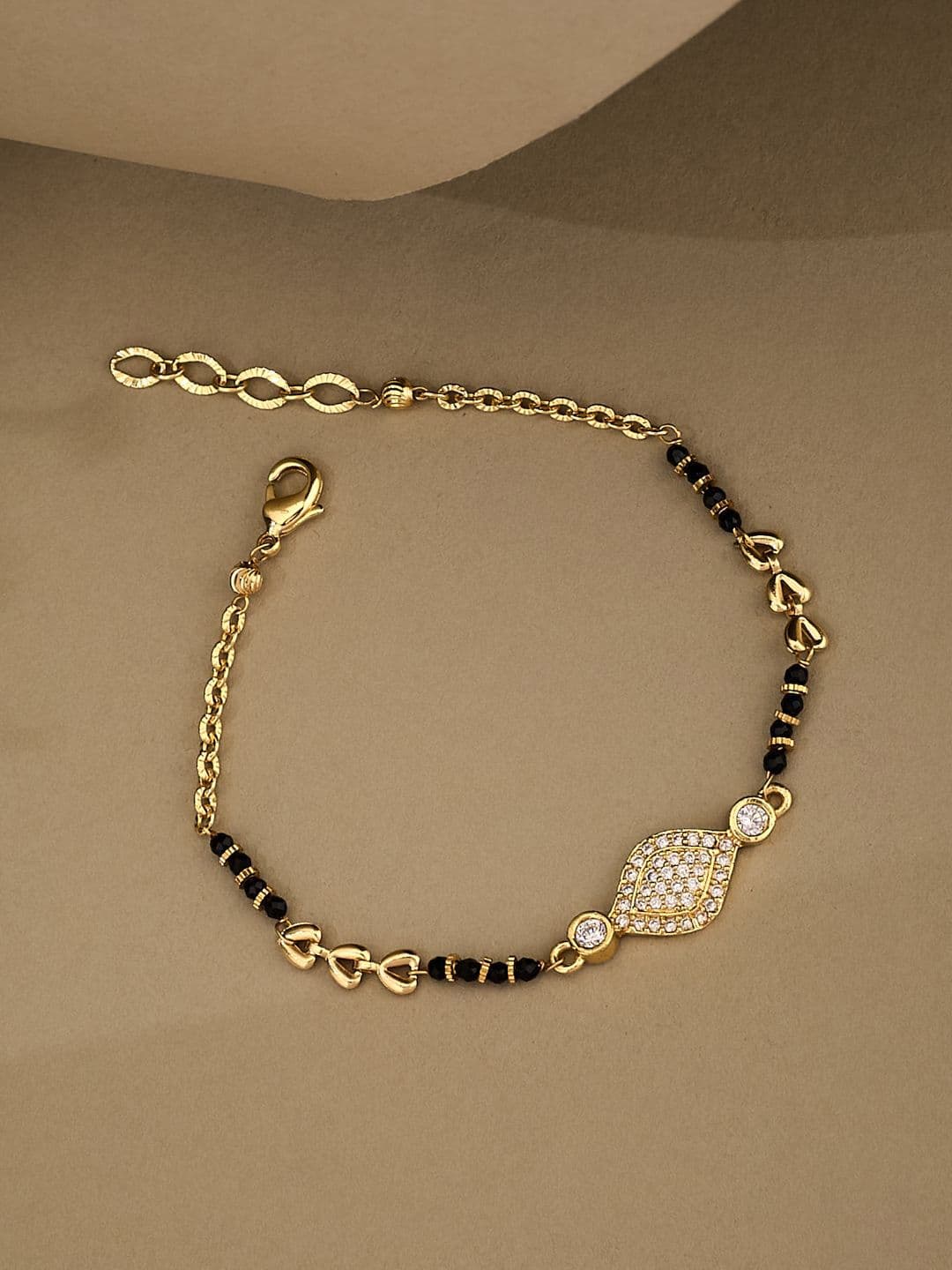 ATIBELLE Gold-Plated Cubic Zirconia Hand Mangalsutra - Image 1