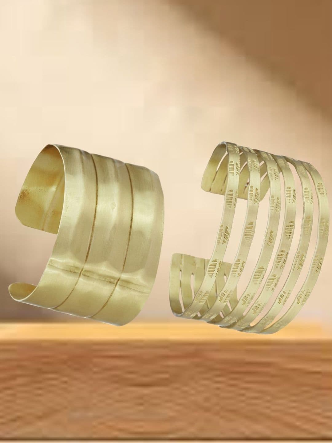 ATIBELLE Set Of 2 Gold-Plated Cuff Bracelet