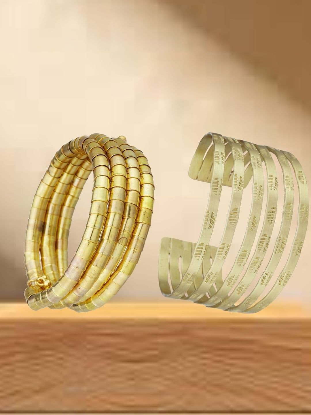 ATIBELLE Set Of 2 Gold-Plated Cuff Bracelet