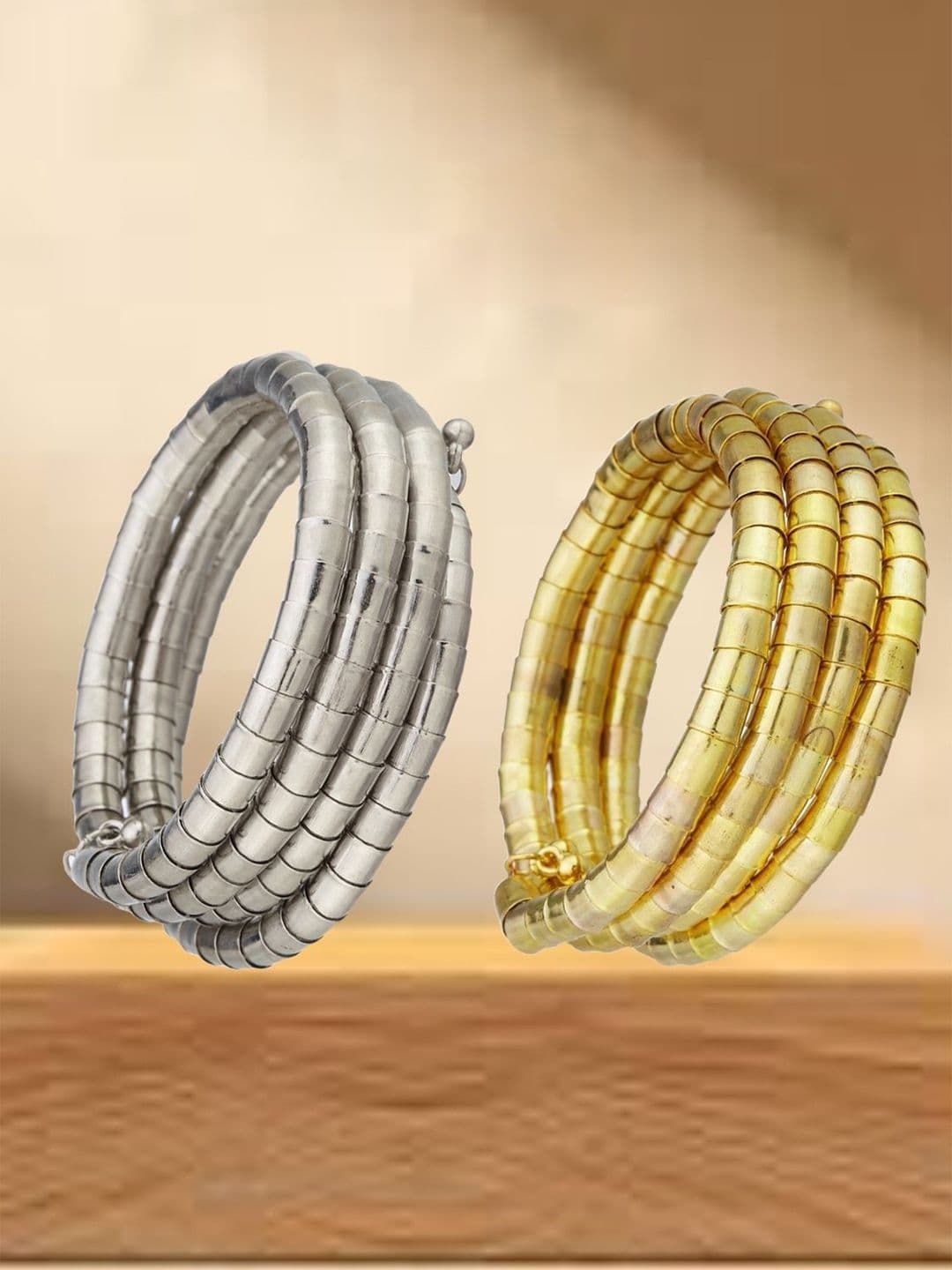 ATIBELLE Set Of 2 Gold-Plated Wraparound Bracelet