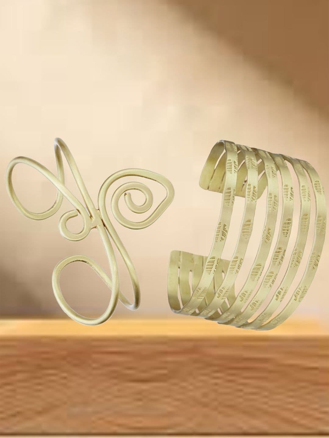 ATIBELLE Set Of 2 Gold-Plated Cuff Bracelet