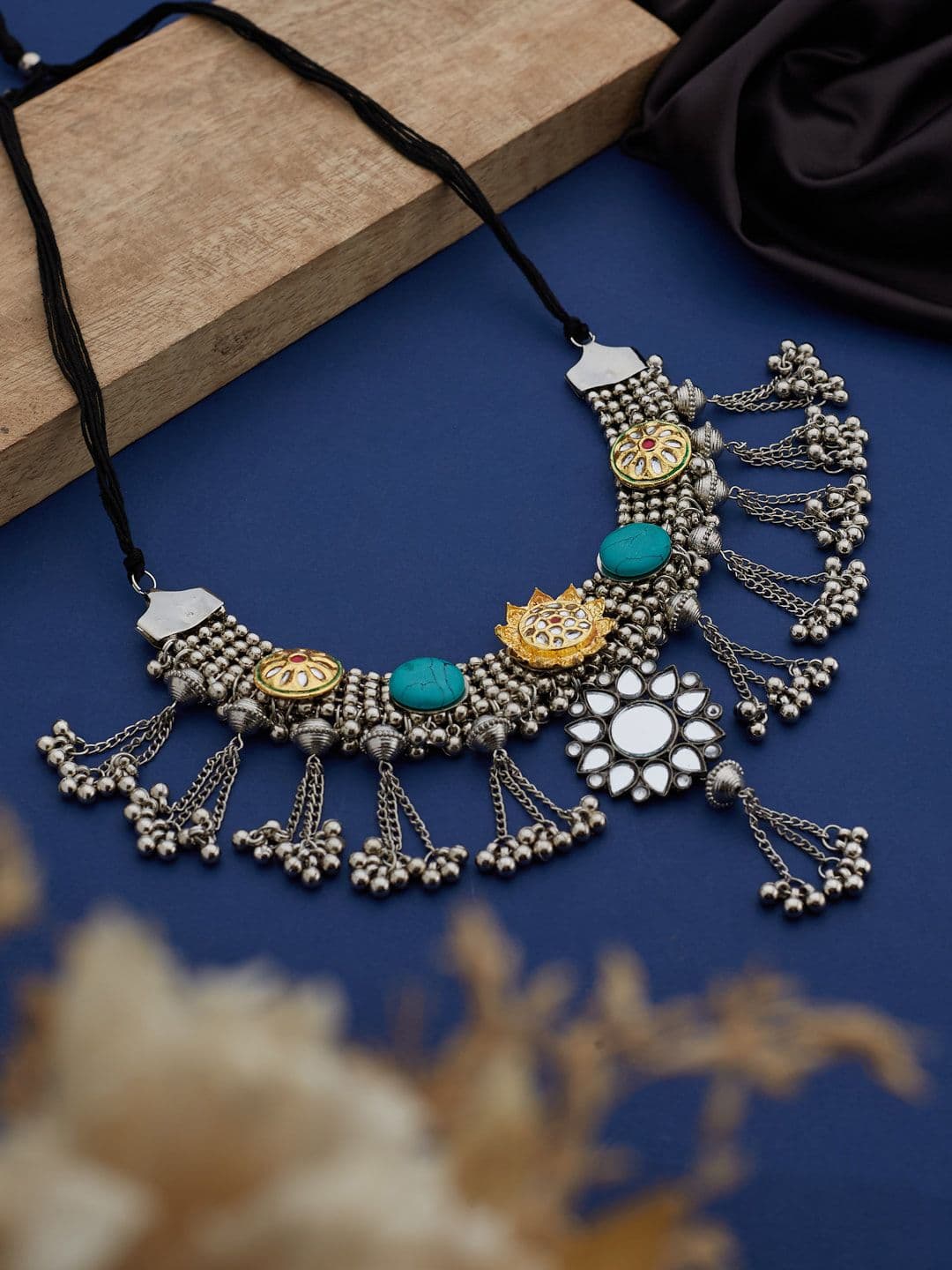 ATIBELLE Silver-Plated German Silver Mirror Necklace - Image 1