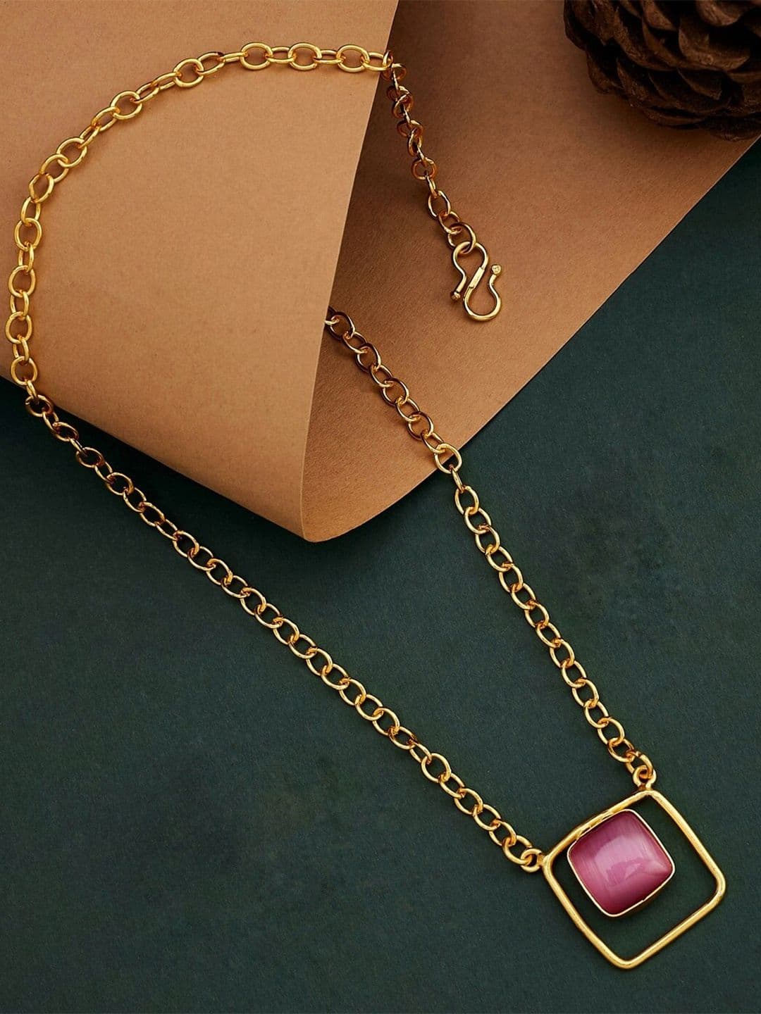 ATIBELLE Gold-Plated Artificial Stones Necklace - Image 1