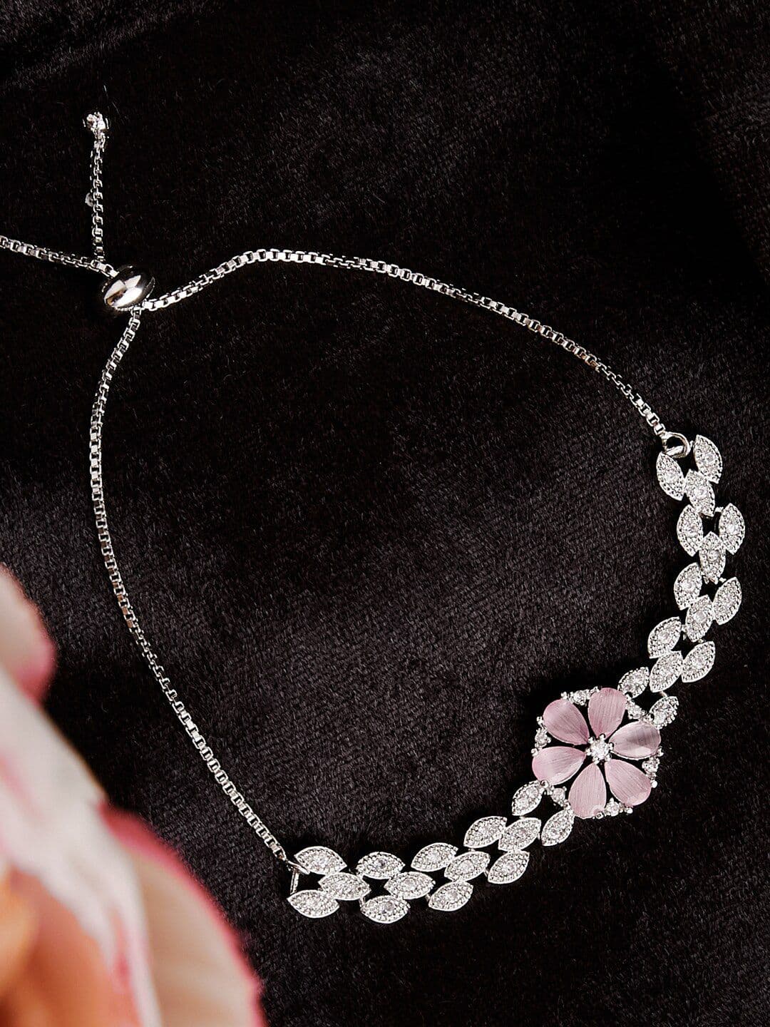 ATIBELLE Women Silver-Plated WraparoundBracelet