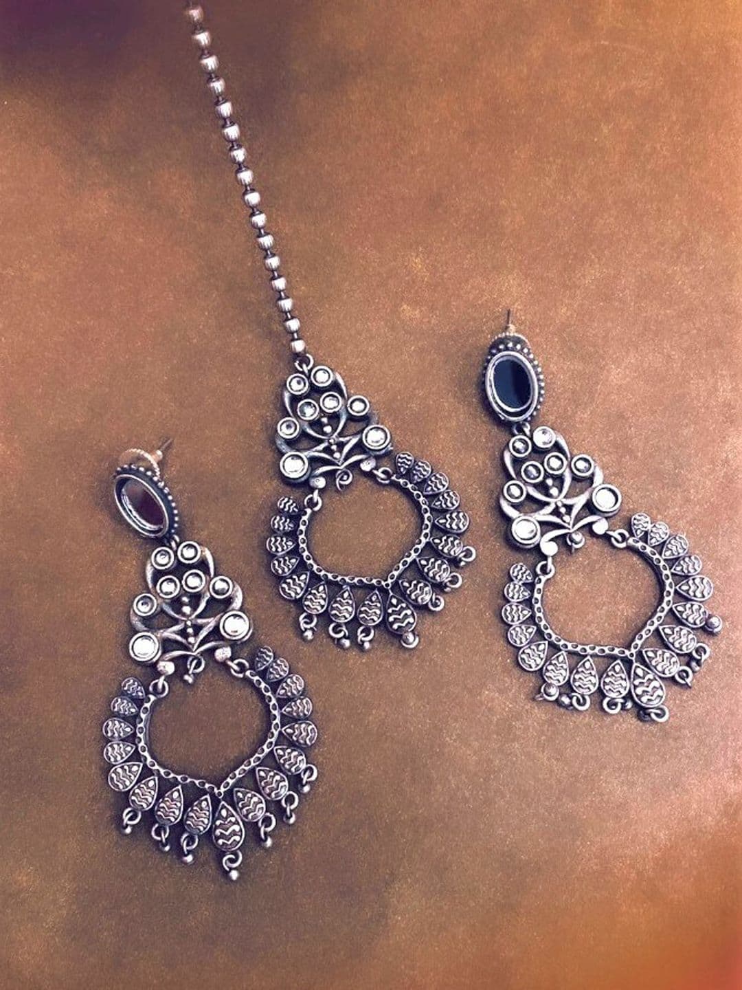ATIBELLE Silver-Plated Stone-Studded Jewellery Set - Image 1