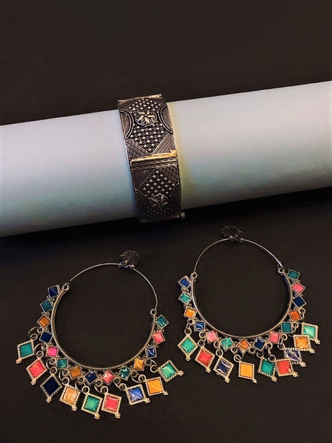 ATIBELLE Silver-Plated Stone Studded Jewellery Set - Image 1