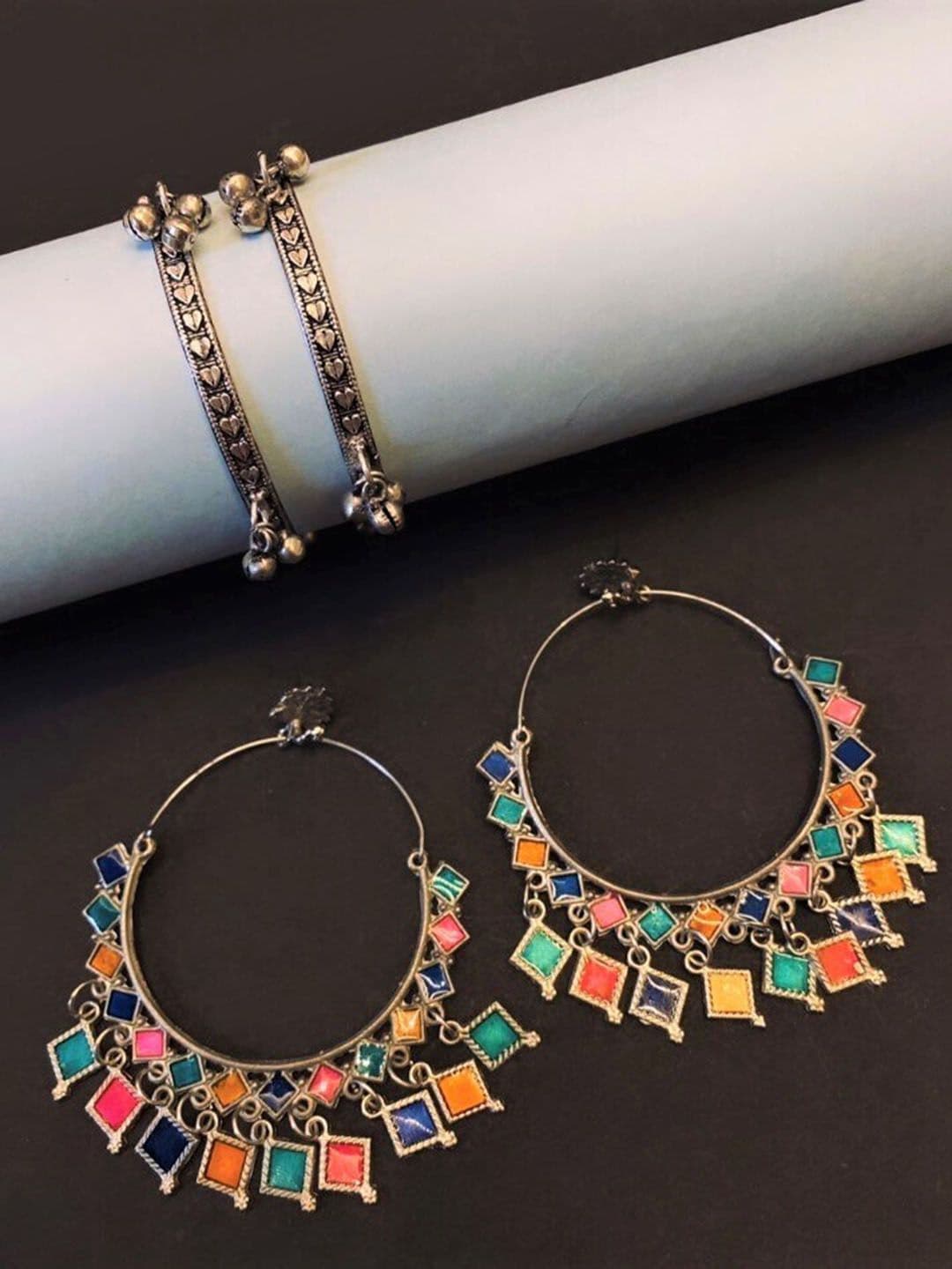 ATIBELLE Silver-Plated Ghunghroo Jewellery Set - Image 1