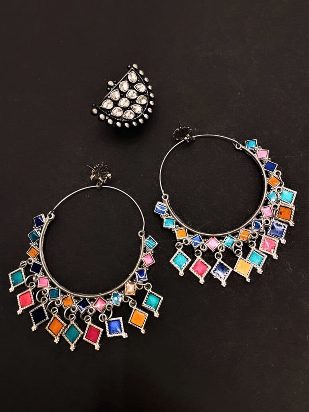 ATIBELLE Silver-Plated Stone-Studded Jewellery Set - Image 1