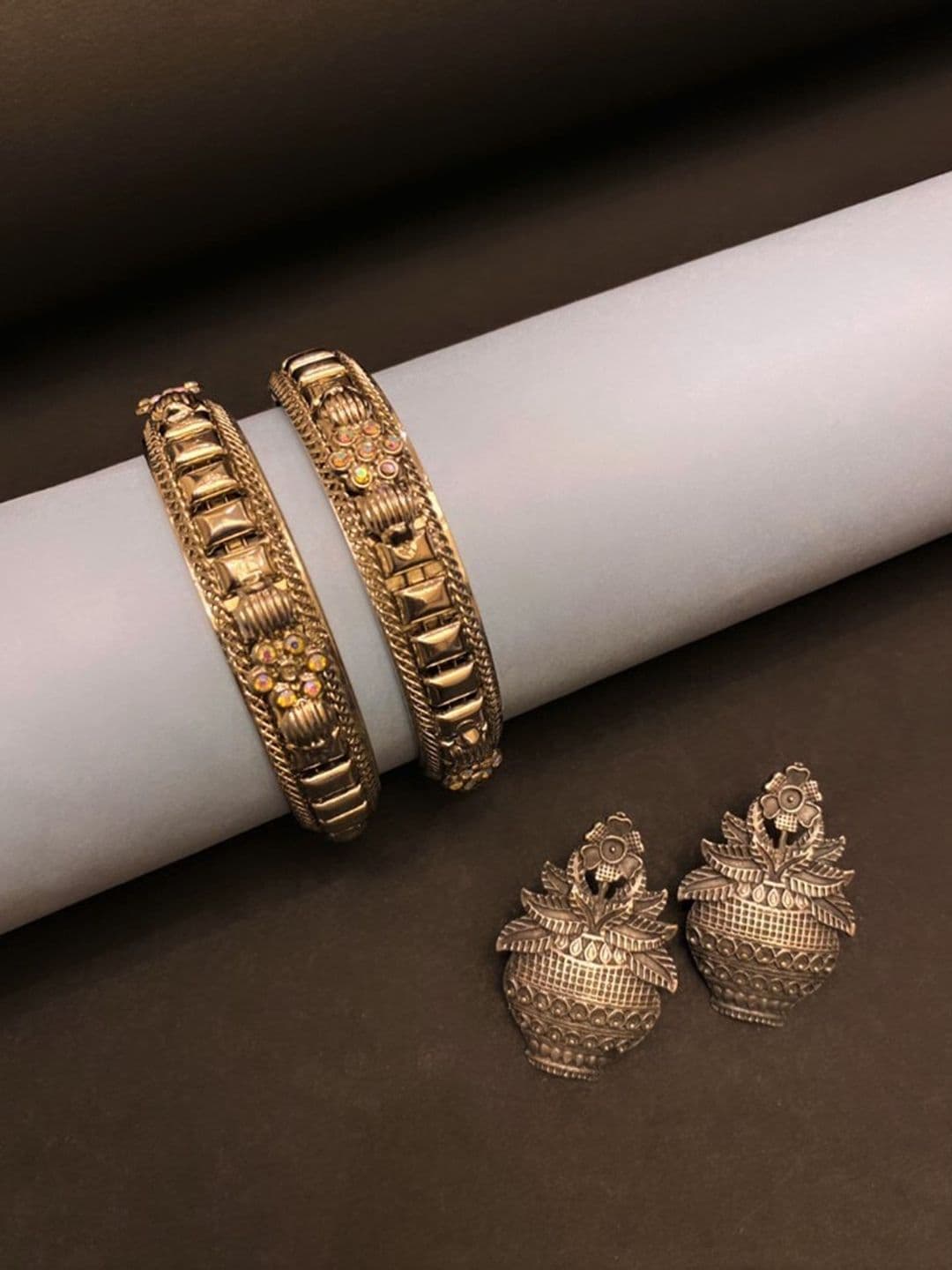 ATIBELLE Silver-Plated Stone-Studded Jewellery Set - Image 1