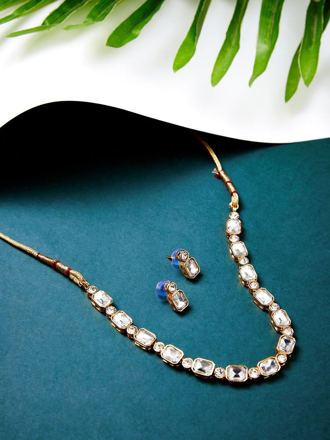 ATIBELLE Gold Plated Kundan Studded Jewellery Set - Image 1