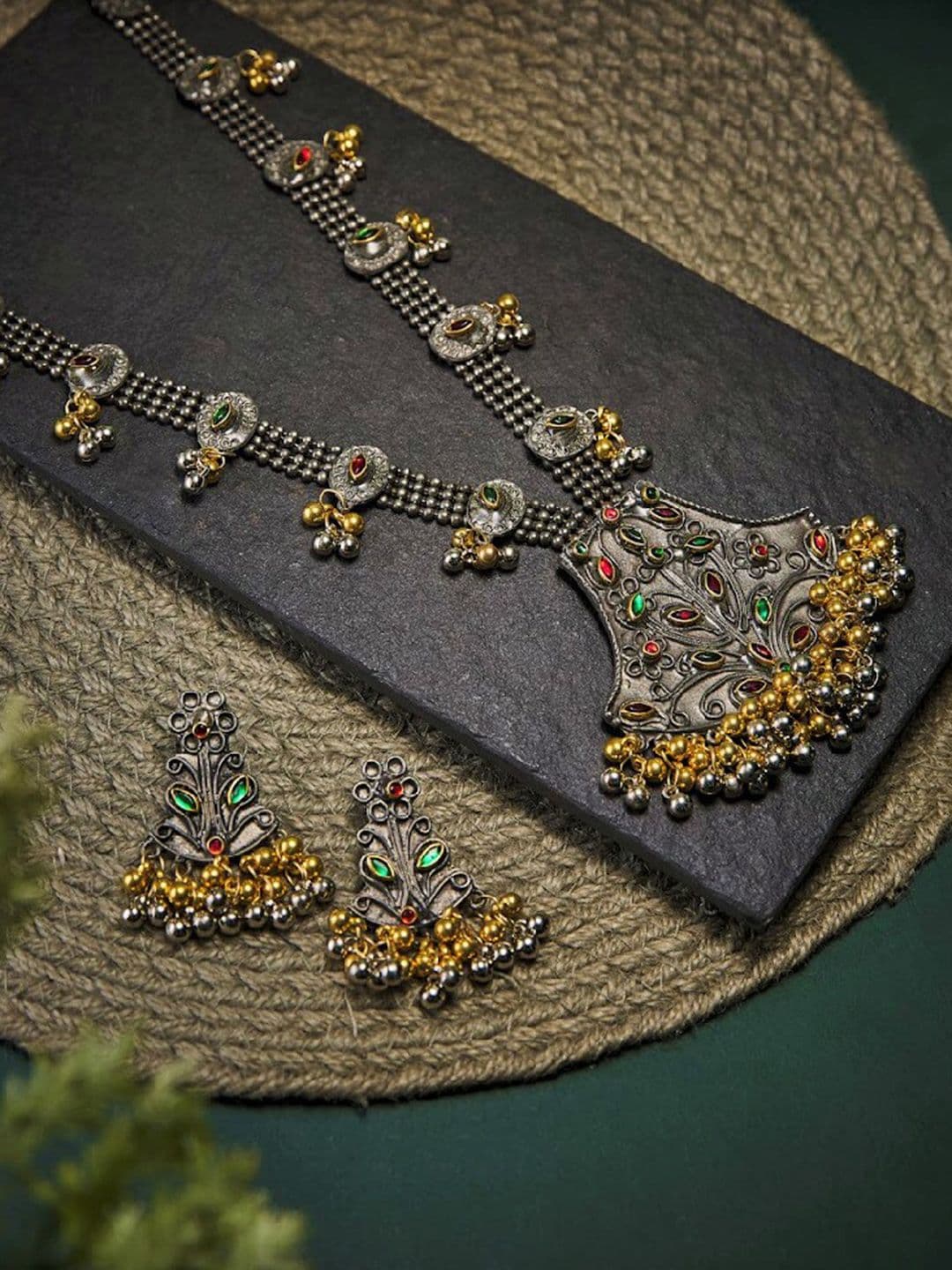 ATIBELLE German Silver Kundan-studded Jewellery Set - Image 1