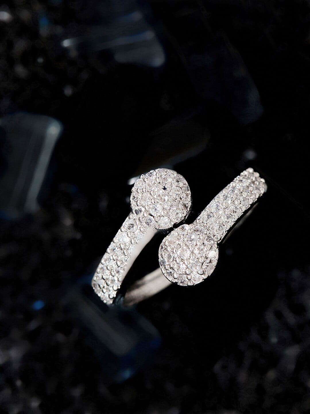 ATIBELLE Rhodium Plated Finger Ring - Image 1