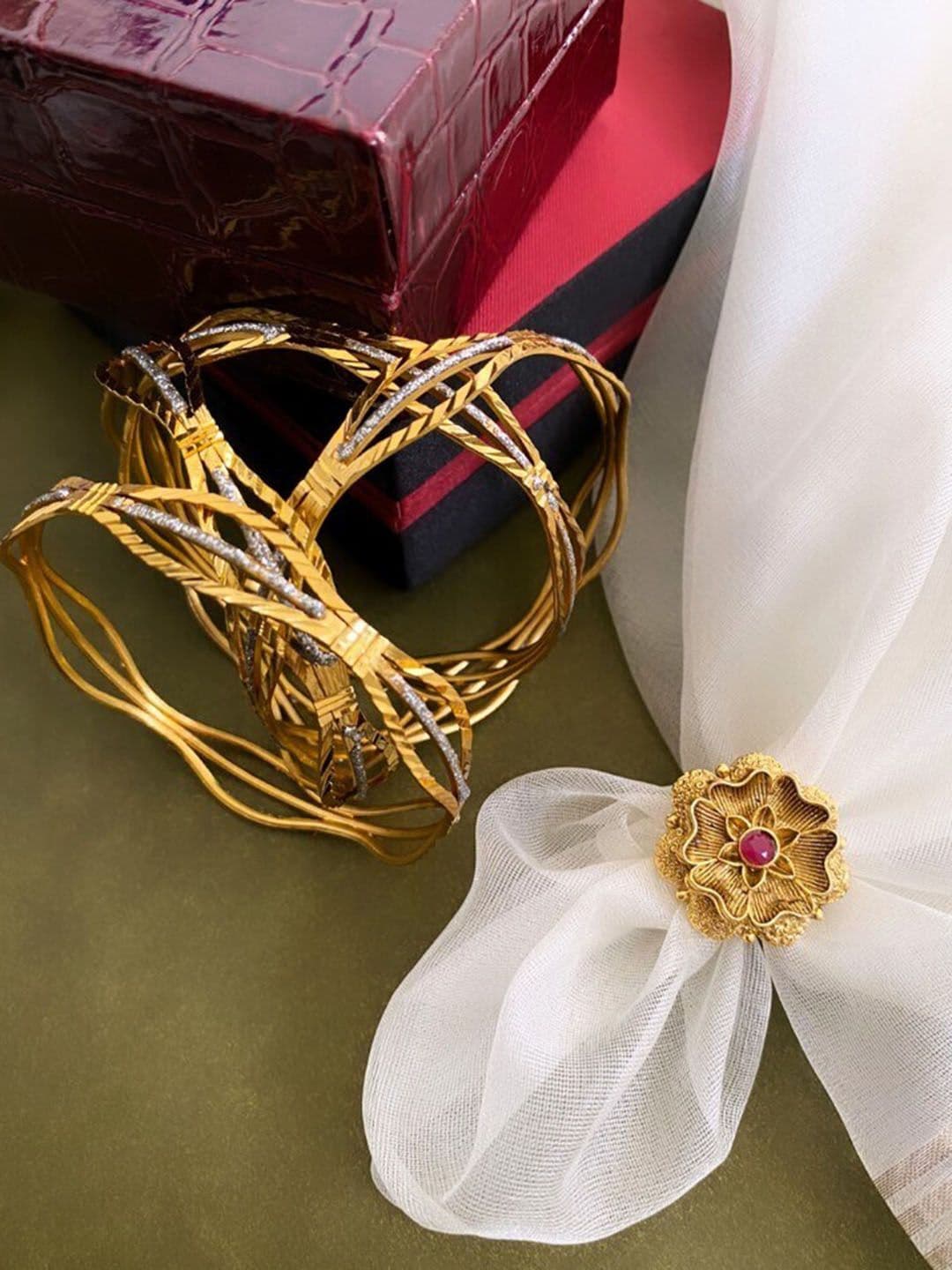 ATIBELLE Gold-Plated Stone-Studded Jewellery Set