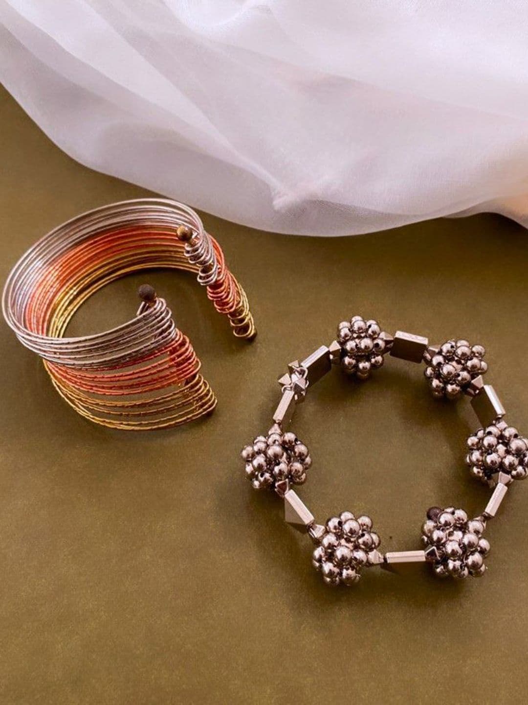 ATIBELLE Set of 2 Silver-Plated Bangles - Image 1