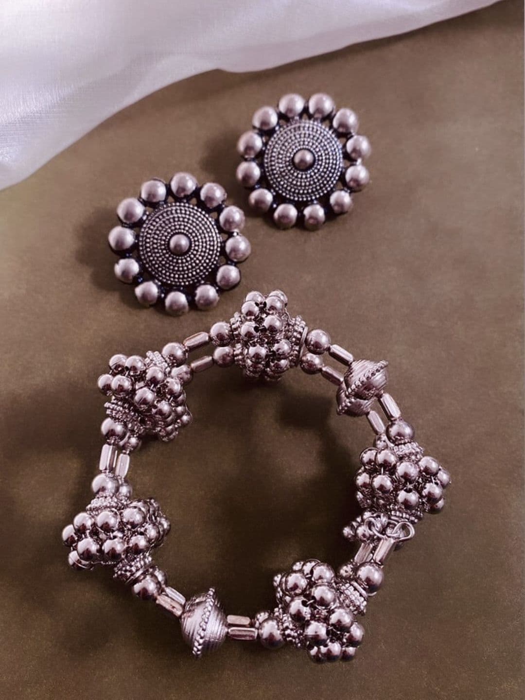 ATIBELLE Set oOf 2 Silver-Plated Beaded Jewellery Set