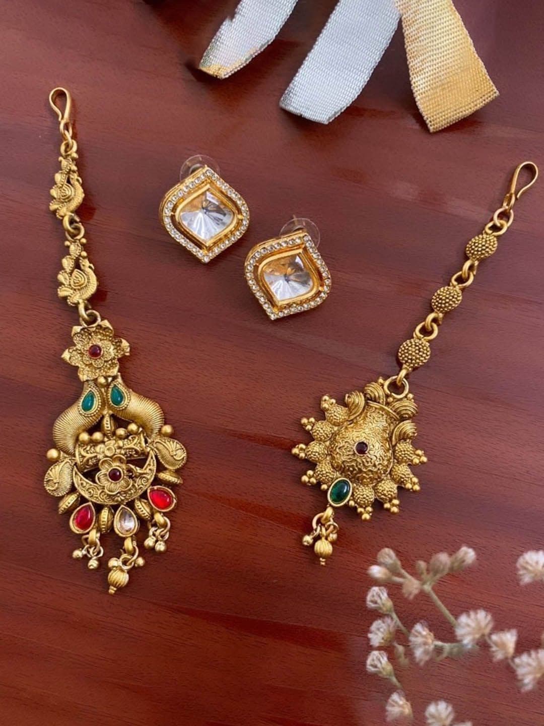 ATIBELLE Gold-Plated Kundan-Studded Jewellery Set - Image 1
