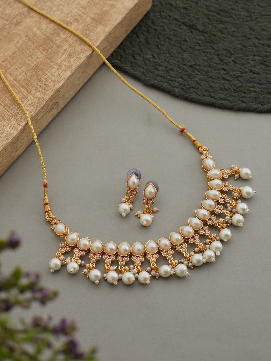 ATIBELLE Gold-Plated Beaded Jewellery Set - Image 1