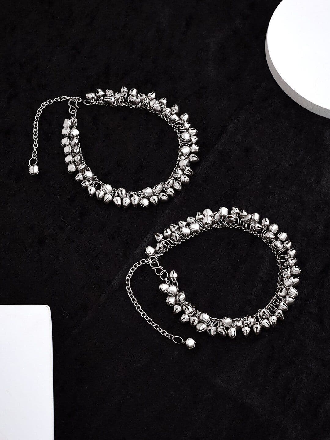 ATIBELLE Set Of 2 Silver-Plated Anklets - Image 1