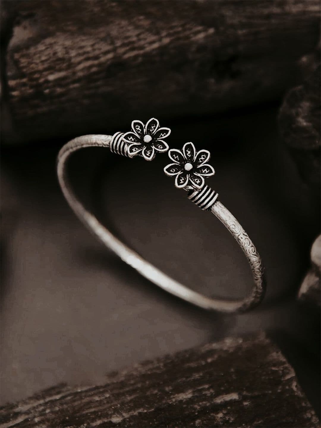 ATIBELLE Silver-Plated German Silver Cuff Bracelet - Image 1