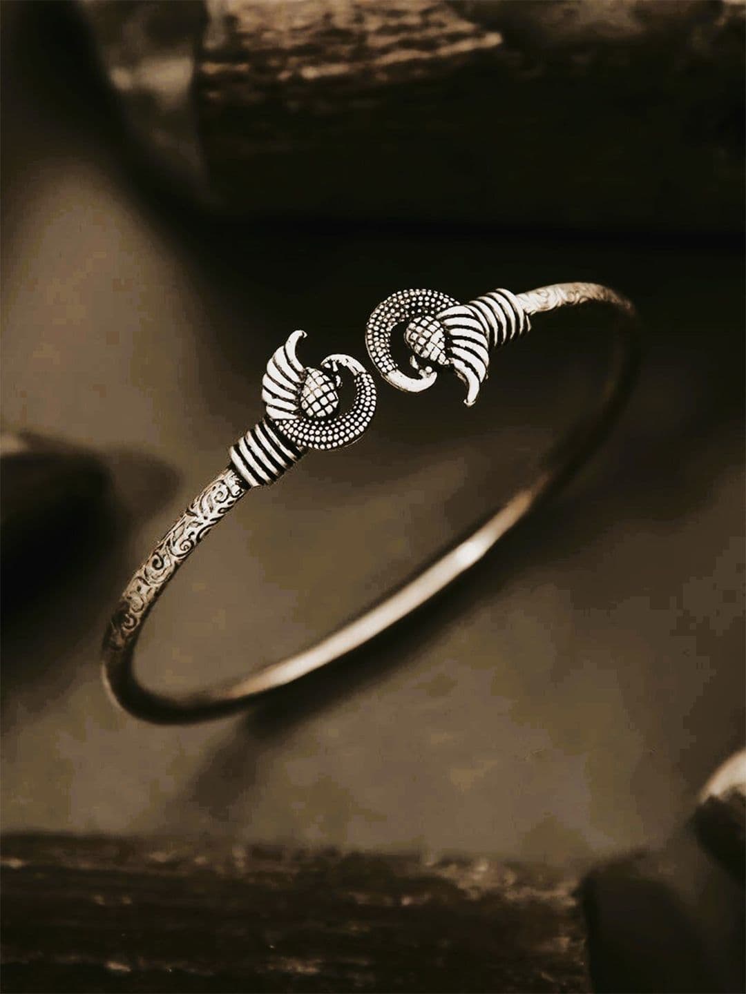 ATIBELLE Silver-Plated German Silver Cuff Bracelet - Image 1