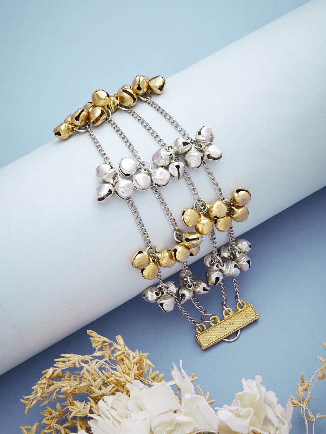 ATIBELLE German Silver Gold-Plated Multistrand Bracelet - Image 1